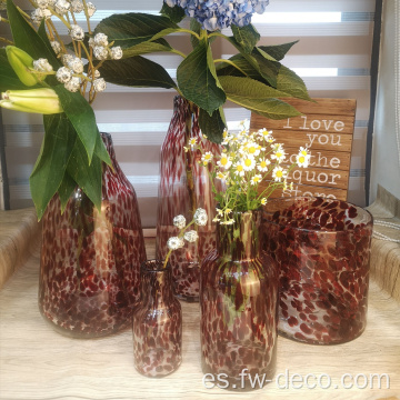 Moderna decoración del hogar Spase de vidrio manchado de leopardo